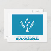 Flagge von Kosrae mit Namen Postkarte (Vorne/Hinten)