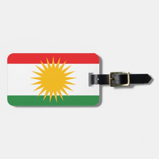 Flagge von Kurdistan (Alay Kurdistan oder Alaya Gepäckanhänger (Vorderseite horizontal)
