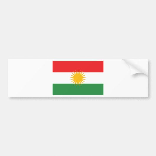 Flagge von Kurdistan; Kurde; Kurdisch Autoaufkleber (Vorne)