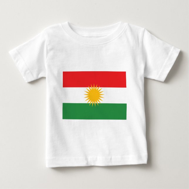 Flagge von Kurdistan; Kurde; Kurdisch Baby T-shirt (Vorderseite)