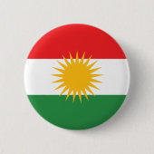 Flagge von Kurdistan; Kurde; Kurdisch Button (Vorderseite)