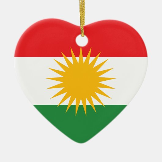 Flagge von Kurdistan; Kurde; Kurdisch Keramikornament (Vorne)