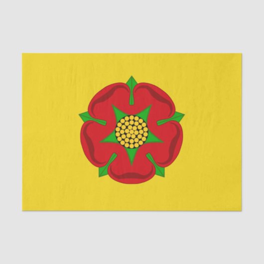 Flagge von Lancashire Seidenpapier (Vorderseite)