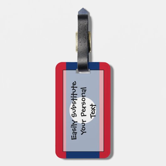 Flagge von Laos Easy ID Persönlich Gepäckanhänger (Rückseite vertikal)