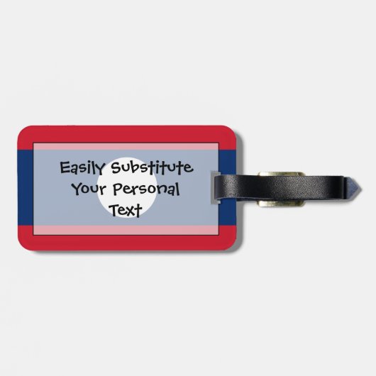 Flagge von Laos Easy ID Persönlich Gepäckanhänger (Rückseite horizontal)