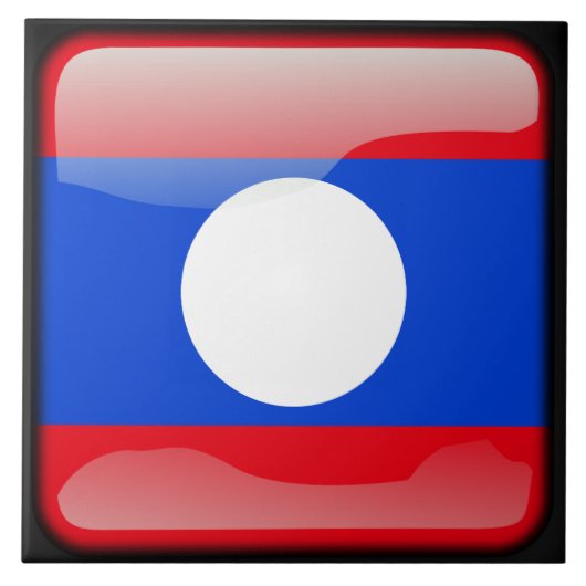 Flagge von Laos Fliese (Vorderseite)