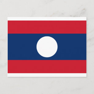 Flagge von Laos - laotische Flagge - ທຸ ງ ຊ າ ດ ລ Postkarte