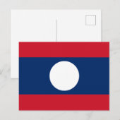 Flagge von Laos Postkarte (Vorne/Hinten)