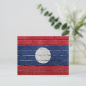 Flagge von Laos Postkarte (Stehend Vorderseite)