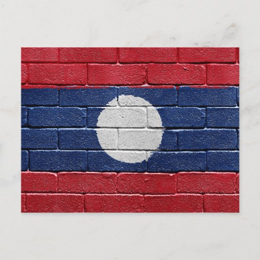 Flagge von Laos Postkarte (Vorderseite)