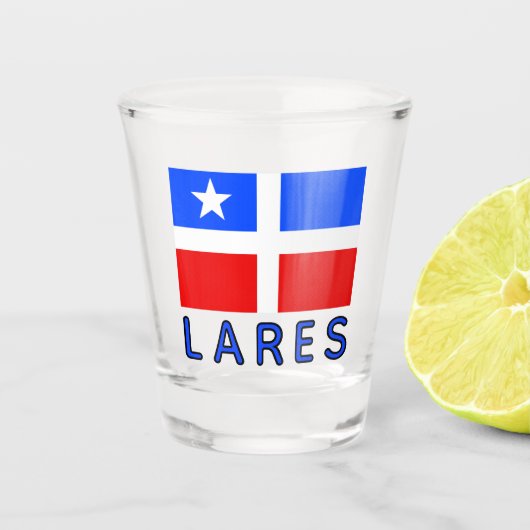 Flagge von Lares, Puerto Rico Schnapsglas (Vorderseite)