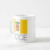 Flagge von Lecce, Apulien (Italien) Kaffeetasse (Vorderseite Links)