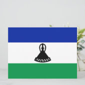 Flagge von Lesotho Karte (Stehend Vorderseite)