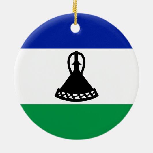 Flagge von Lesotho Keramik Ornament (Hinten)