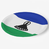 Flagge von Lesotho Pappteller (Schrägansicht)