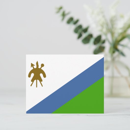 Flagge von Lesotho Postkarte (Stehend Vorderseite)