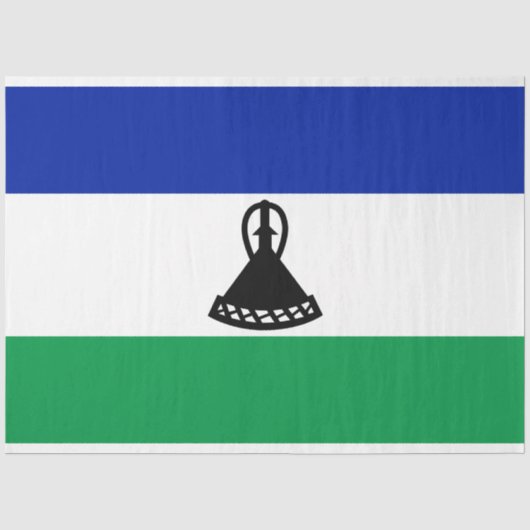 Flagge von Lesotho Seidenpapier (Vorderseite)