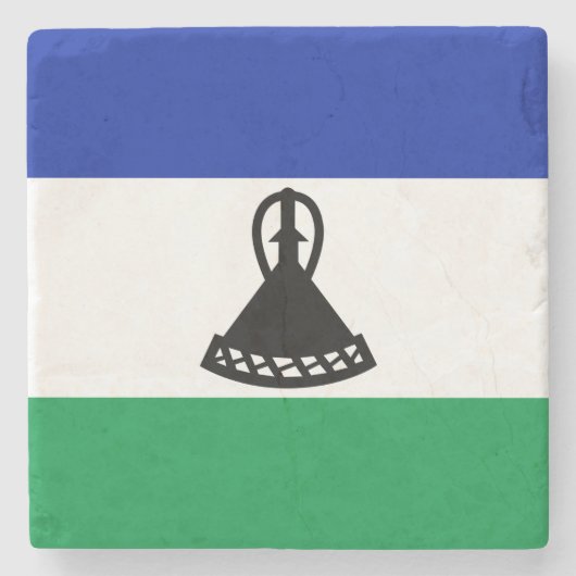 Flagge von Lesotho Steinuntersetzer (Vorderseite)