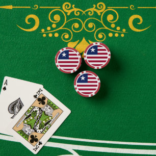 Flagge von Liberia Pokerchips