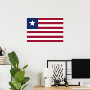 Flagge von Liberia Poster