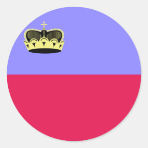 Flagge von Liechtenstein Runder Aufkleber