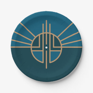 Flagge von Lincoln, Nebraska Pappteller