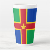 Flagge von Lincolnshire Latte Tasse (Vorderseite)