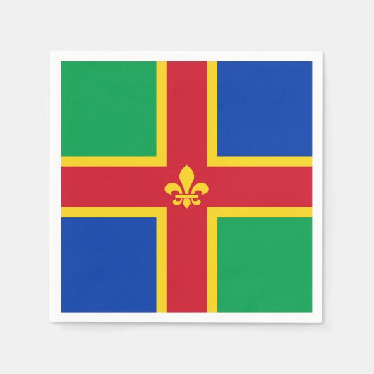 Flagge von Lincolnshire Napkins Serviette (Vorderseite)