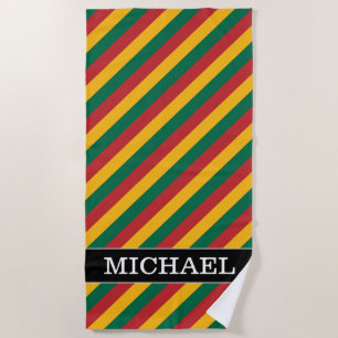 Flagge von Litauen inspirierte farbiges Strandtuch
