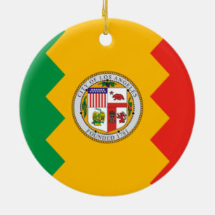 Flagge von Los Angeles (Kalifornien, USA) Keramik Ornament