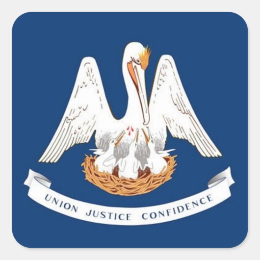 Flagge von Louisiana Quadratischer Aufkleber (Vorderseite)