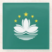 Flagge von Macau Glasuntersetzer (Vorderseite)