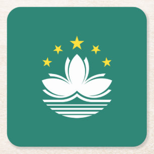 Flagge von Macau Rechteckiger Pappuntersetzer