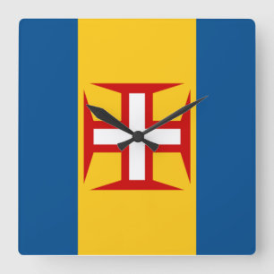 Flagge von Madeira Quadratische Wanduhr