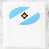 Flagge von Madison, Wisconsin Ovaler Aufkleber (Tasche)