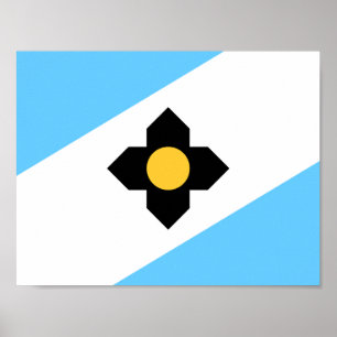 Flagge von Madison, Wisconsin Poster