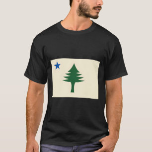 Flagge von Maine 1901 Maine Staatsflagge E Tree St T-Shirt