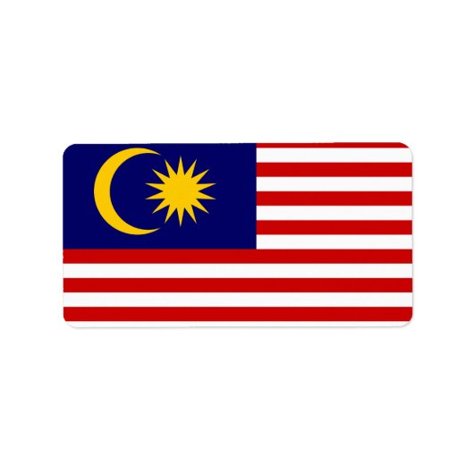 Flagge von Malaysia Adressaufkleber (Vorne)