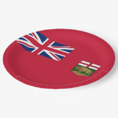 Flagge von Manitoba Pappteller (Schrägansicht)
