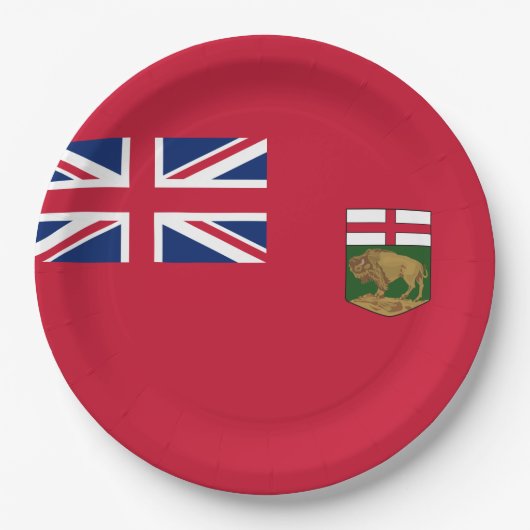 Flagge von Manitoba Pappteller (Vorderseite)