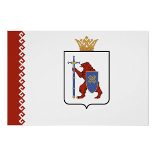 Flagge von Mari El Poster