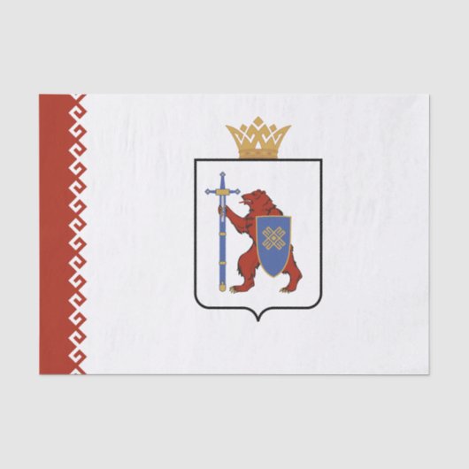 Flagge von Mari El Seidenpapier (Vorderseite)