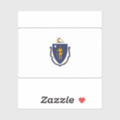 Flagge von Massachusetts Aufkleber (Blatt)