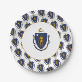 Flagge von Massachusetts Pappteller (Vorderseite)