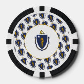 Flagge von Massachusetts Pokerchips (Vorderseite)