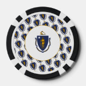 Flagge von Massachusetts Pokerchips (Rückseite)