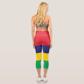 Flagge von Mauritius Capri Leggings (Rückseite)