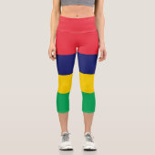 Flagge von Mauritius Capri Leggings (Vorderseite)