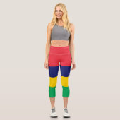 Flagge von Mauritius Capri Leggings (Vorderseite)