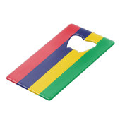 Flagge von Mauritius Geldbeutel Flaschenöffner (Vorderseite Schrägansicht)